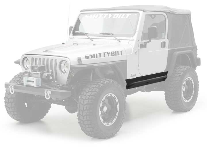 97-06 WRANGLER TJ 2DR XRC ROCK SLIDERS W/ STEP - BLACK TEXTURED