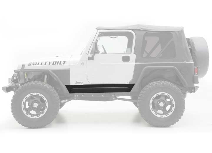 97-06 WRANGLER TJ 2DR XRC ROCK SLIDERS W/ STEP - BLACK TEXTURED