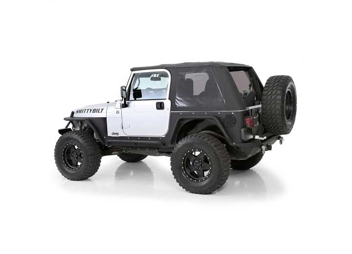Smittybilt Bowless Combo Top with Tinted Windows - Black Diamond, 1997-2006 Jeep Wrangler TJ