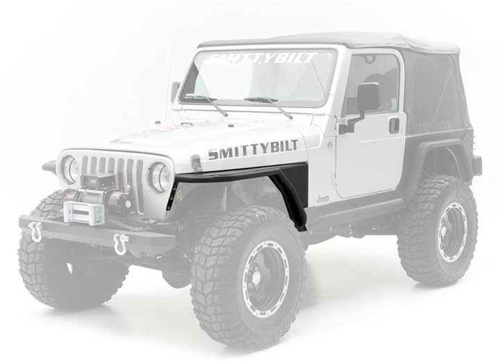 97-06 WRANGLER TJ/LJ XRC ARMOR FRONT TUBE FENDERS W/3IN FLARE; BLACK TEXTURED