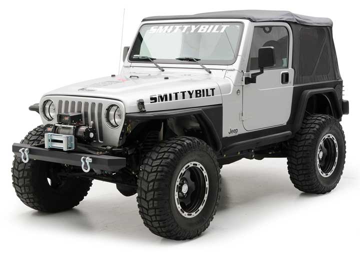 97-06 WRANGLER TJ/LJ XRC ARMOR FRONT TUBE FENDERS W/3IN FLARE; BLACK TEXTURED