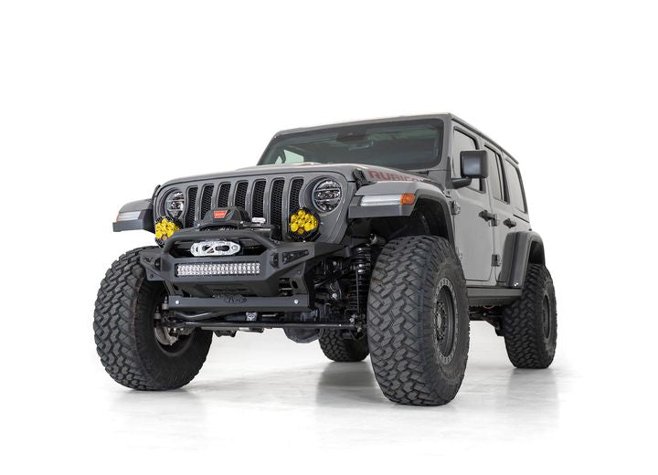 18-C WRANGLER/20-C GLADIATOR ALUMINUM SWAY BAR SKID PLATE IN HAMMER BLACK Addictive Desert