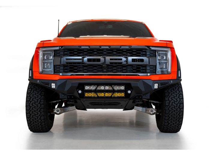 21-C F150 RAPTOR BOMBER FRONT BUMPER BLACK PARKING CUTOUTS(MOUNTS 2 2IN LIGHT BARS)