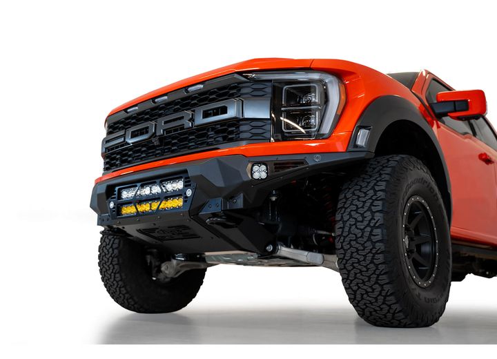 21-C F150 RAPTOR BOMBER FRONT BUMPER BLACK PARKING CUTOUTS(MOUNTS 2 2IN LIGHT BARS)