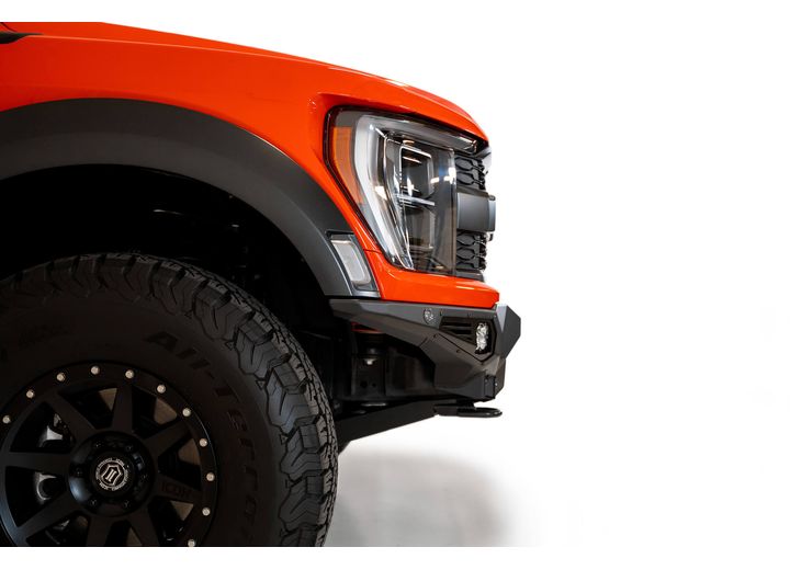 21-C F150 RAPTOR BOMBER FRONT BUMPER BLACK(MOUNTS FOR 3 BAJA DESIGN LP6 ROUND LIGHTS)