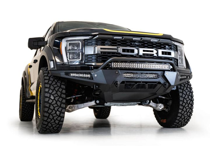 21-C FORD RAPTOR HONEYBADGER FRONT BUMPERTOP HOOP HAMMER BLACK POWDERCOAT FINSH Addictive Desert