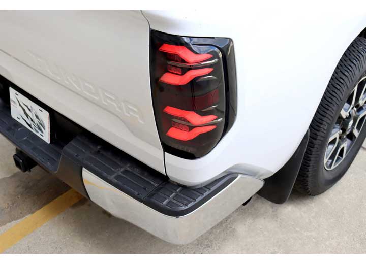 AlphaRex LUXX-Series Black LED Tail Lights for 2014-2021 Toyota Tundra - Sequential Turn Signal Design - DOT/SAE Approved