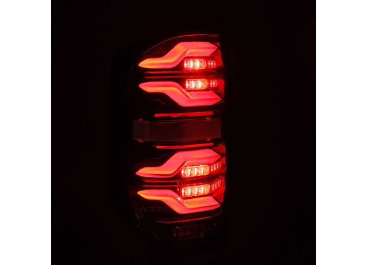 AlphaRex LUXX-Series Black LED Tail Lights for 2014-2021 Toyota Tundra - Sequential Turn Signal Design - DOT/SAE Approved