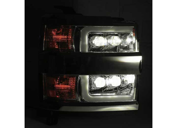 AlphaRex USA 15-19 Chevrolet Silverado 2500HD/3500HD MKII NOVA-Series Jet Black LED Projector Headlights – Superior Illumination & Bold Design
