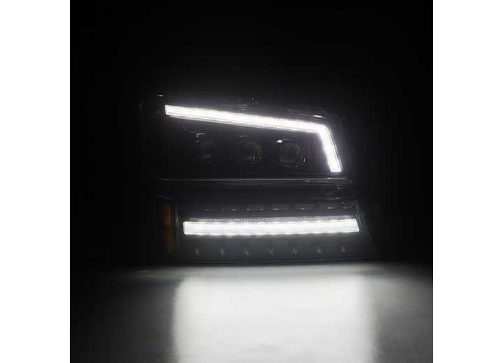 AlphaRex NOVA Series LED Headlights with Sequential Turn Signals for 2003-2006 Chevy Silverado 1500/2500/3500 - Alpha-Black Design
