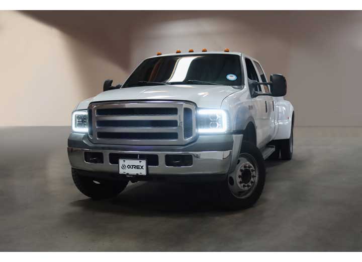 AlphaRex USA LUXX-Series LED Projector Headlights - Alpha-Black for 2005-2007 Ford Super Duty/Excursion with Sequential Turn Signals & DRL
