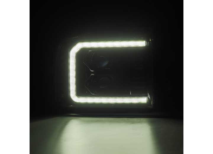 AlphaRex USA LUXX-Series LED Projector Headlights - Alpha-Black for 2005-2007 Ford Super Duty/Excursion with Sequential Turn Signals & DRL