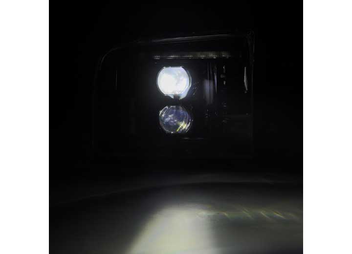 AlphaRex USA LUXX-Series LED Projector Headlights - Alpha-Black for 2005-2007 Ford Super Duty/Excursion with Sequential Turn Signals & DRL