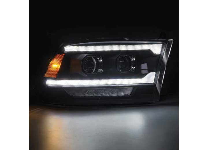 AlphaRex LUXX-Series Black LED Projector Headlights for 2009-2018 Ram Truck (MK II 5th Gen 2500) - With Sequential Turn Signals & DRL