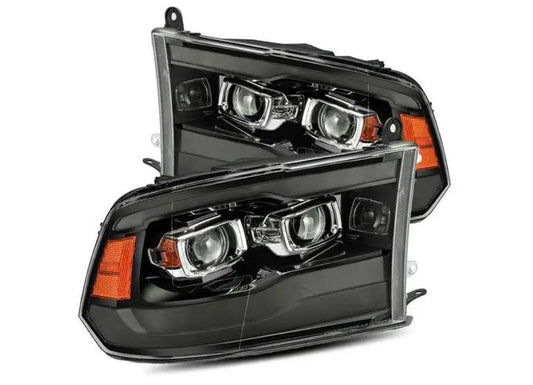 AlphaRex MK II PRO-Series Jet Black Halogen Projector Headlights for 2009-2018 Ram Trucks