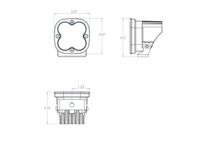 Baja Designs Squadron Pro Black LED Auxiliary Light Pod Pair (Clear - Work/Scene)