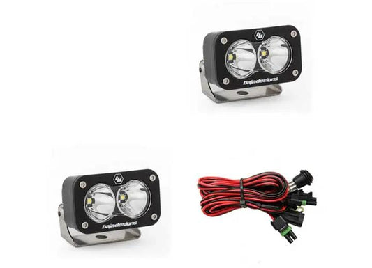Baja Designs S2 Sport Black LED Auxiliary Light Pod Pair (Clear - Work/Scene)