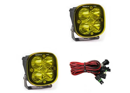Baja Designs Squadron Pro Black LED Auxiliary Light Pod Pair (Baja Amber, Spot) - Venture Overland Company