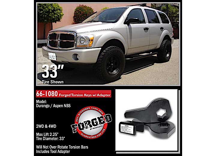 2.25IN LEVEL KIT(FORGED TORSION KEY)04-10 RAM DURANGO ReadyLift Suspension