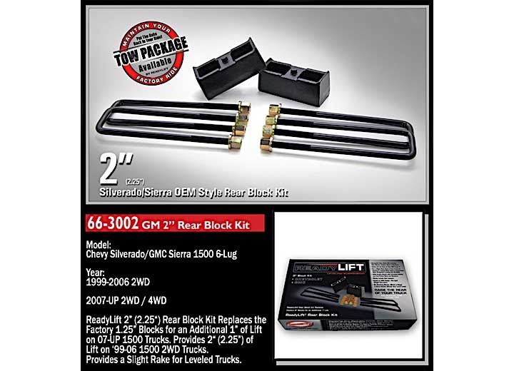 2.25IN REAR BLOCK KIT 99-18 CHEVY/GMC 1500 ReadyLift Suspension