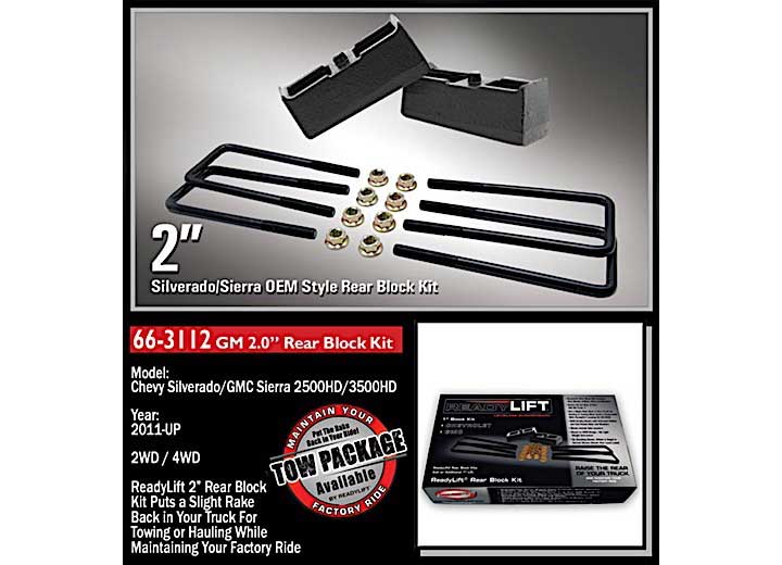 2IN REAR BLOCK KIT 11-19 CHEVY/GMC 2500/3500HD