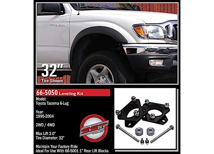 2IN FRONT LEVEL KIT 95-04 TOYOTA TACOMA 6 LUG