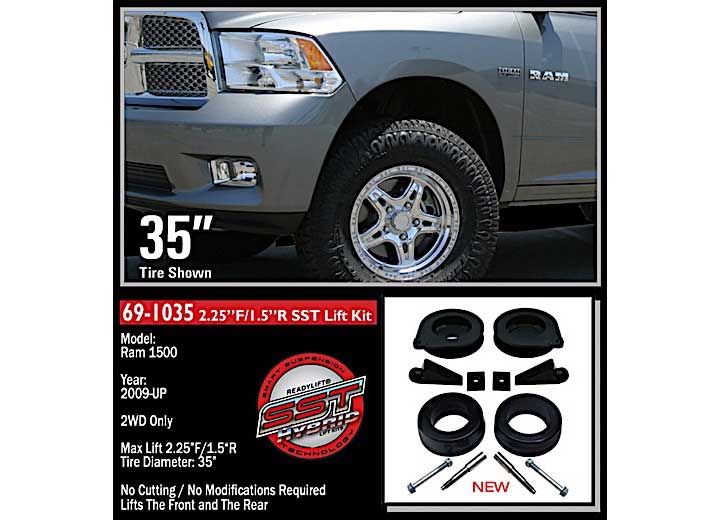 2.25IN FRONT W/1.5IN REAR SST LIFT KIT 09 RAM 1500 RWD ReadyLift Suspension