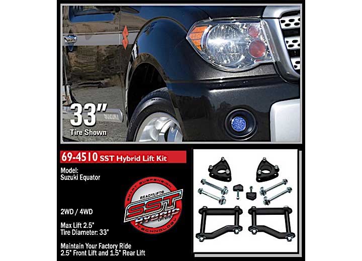 2.5IN SST LIFT KIT FRONT W/1.5IN REAR SHACKLE W/O SHOCKS 05-C NISSAN FRONTIER/XTERRA ReadyLift Suspension