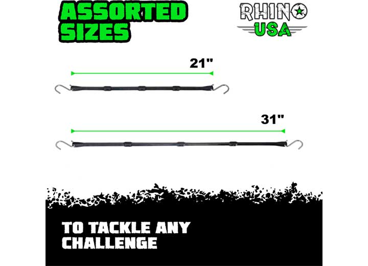 Durable 12-Pack Bungee Tarp Straps for Secure Outdoor Use Rhino USA