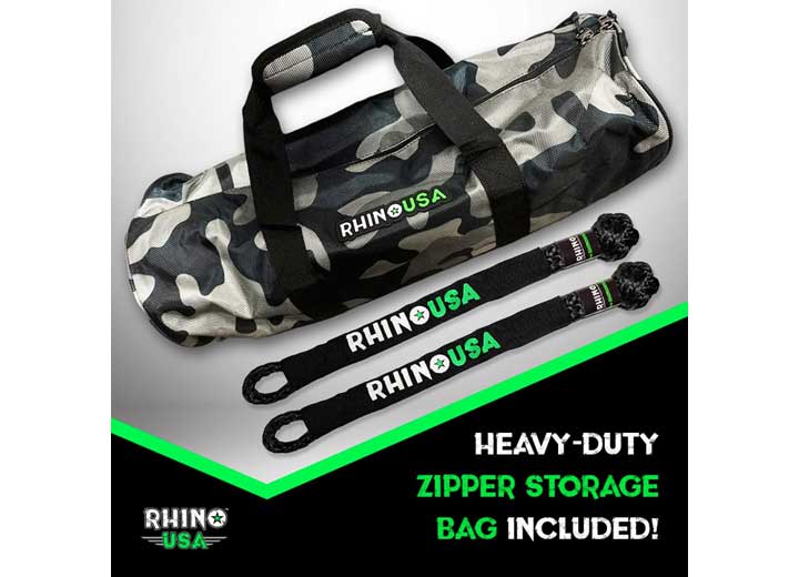 30FT Black Kinetic Recovery Rope Kit with Soft Shackles