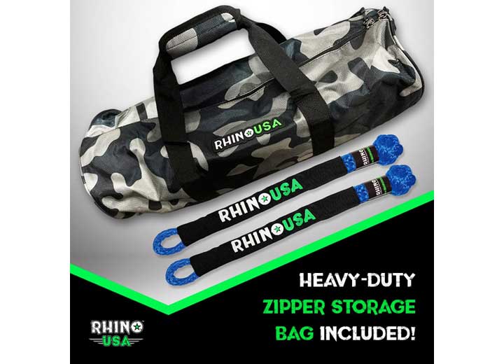 30FT Kinetic Recovery Rope Kit with Lightweight Soft Shackles - Blue