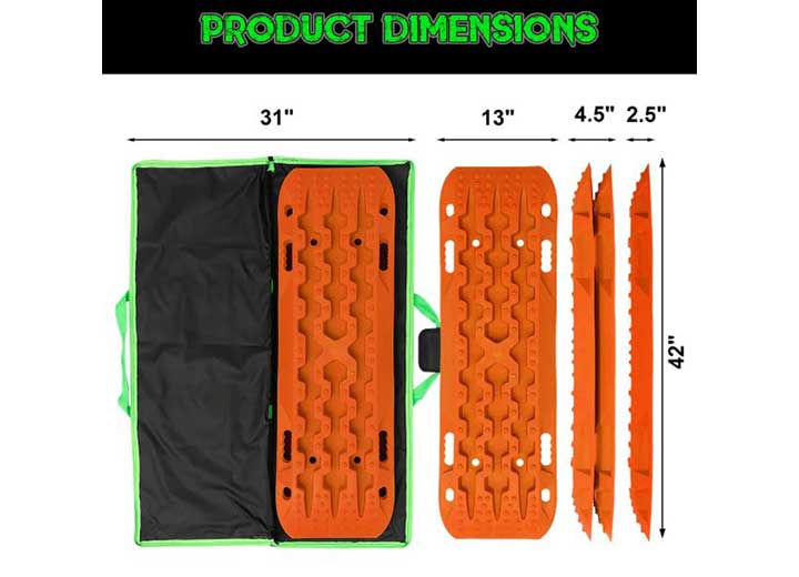 Off-Road Rescue Traction Boards (Set of 2) - Bright Orange