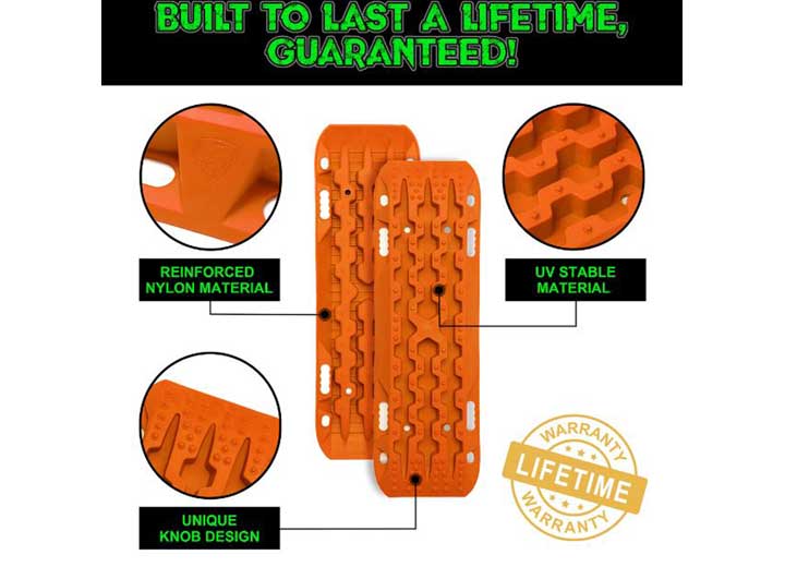 Off-Road Rescue Traction Boards (Set of 2) - Bright Orange