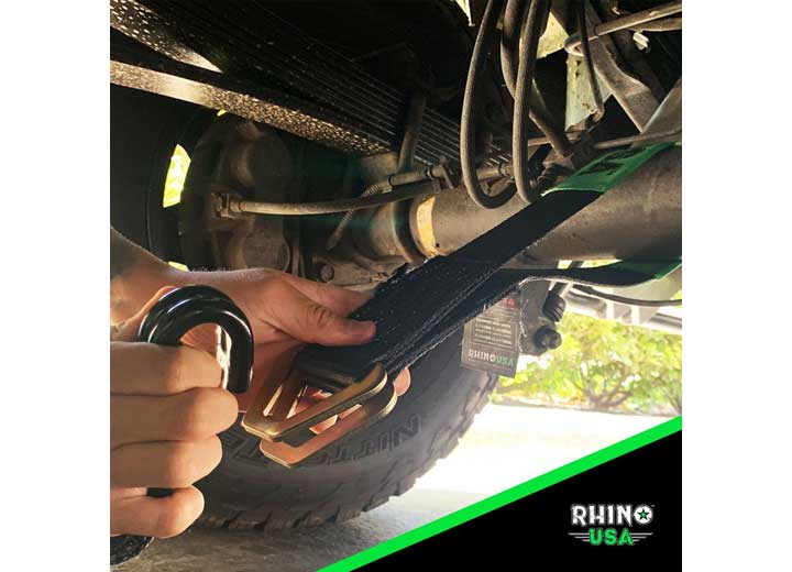 Heavy-Duty 2" x 38" Axle Tie-Down Straps - 4-Pack for Secure Cargo Transport Rhino USA