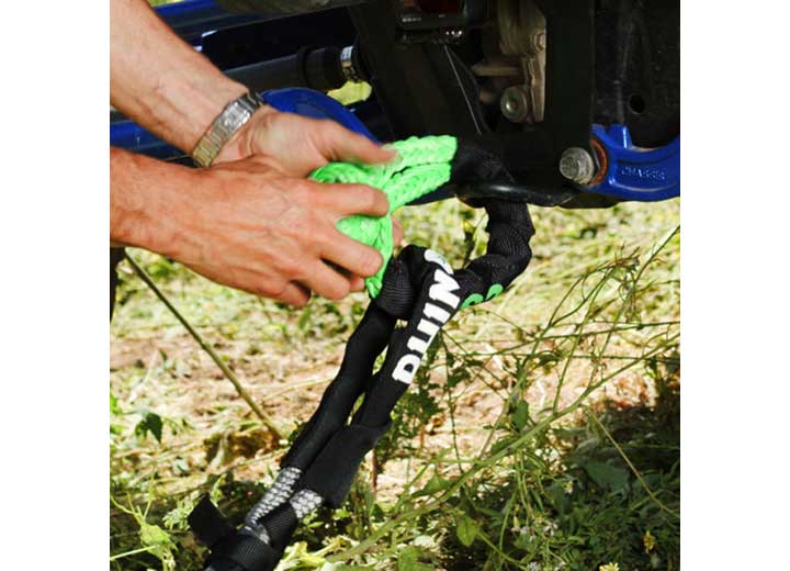 30FT Black Kinetic Recovery Rope Kit with Soft Shackles Rhino USA