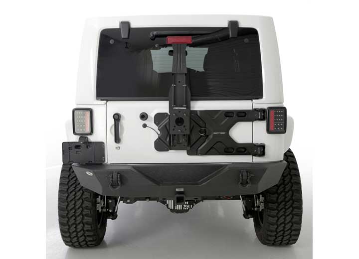 07-18 WRANGLER JK 2/4DR PIVOT HEAVY-DUTY OVERSIZE TIRE CARRIER; BLACK