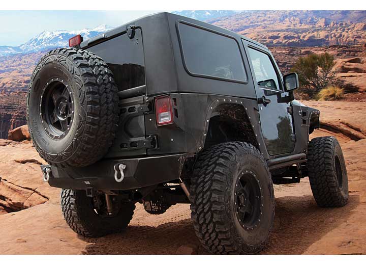 07-18 WRANGLER JK 2/4DR PIVOT HEAVY-DUTY OVERSIZE TIRE CARRIER; BLACK