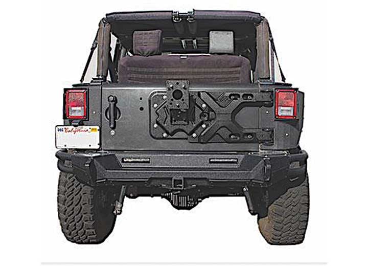 07-18 WRANGLER JK 2/4DR PIVOT HEAVY-DUTY OVERSIZE TIRE CARRIER; BLACK