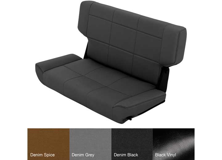 97-06 WRANGLER (TJ) SEAT - REAR - FOLD & TUMBLE - DENIM BLACK Smittybilt