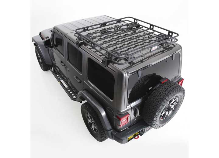 18-C WRANGLER JL 4DR DEFENDER RACK WELDED ONE-PC ROOF RACK; TEXTURED BLACK POWDER COAT