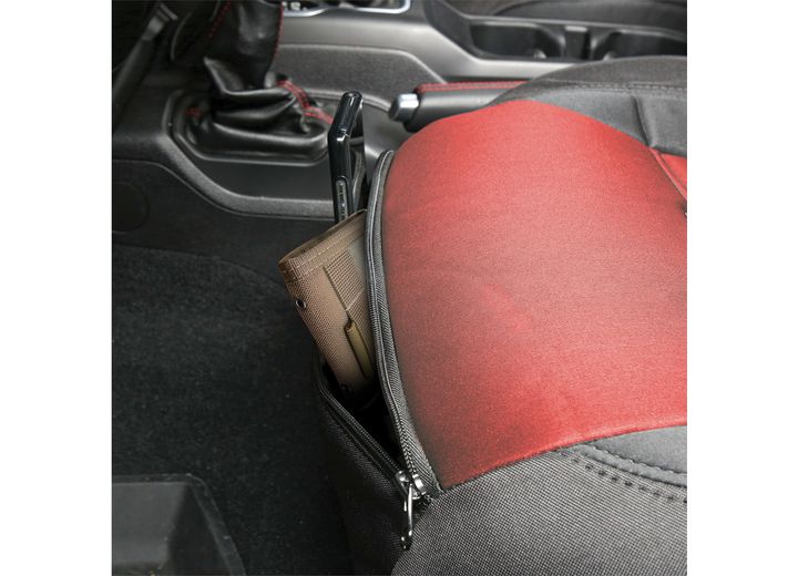 20-C GLADIATOR JT GEN2 NEOPRENE FRONT/REAR SEAT COVER; RED/BLACK Smittybilt