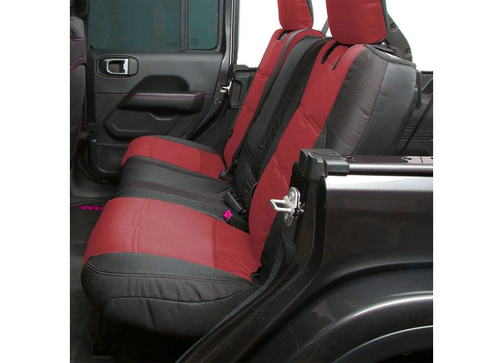 20-C GLADIATOR JT GEN2 NEOPRENE FRONT/REAR SEAT COVER; RED/BLACK