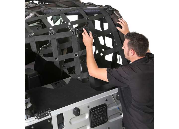 07-18 WRANGLER JK 4DR CRES2 CARGO RESTRAINT SYSTEM; 2IN NYLON WEBBING; BLACK Smittybilt