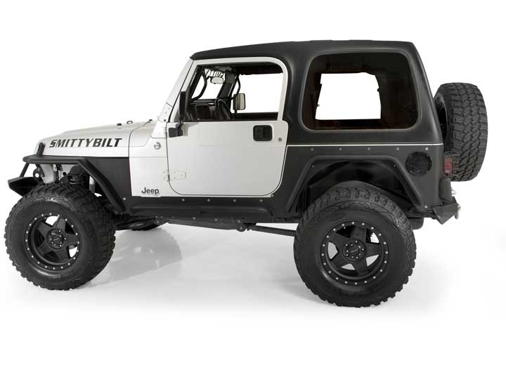 97-06 WRANGLER (TJ/LJ) GAS COVER - BILLET STYLE - GLOSS BLACK Smittybilt
