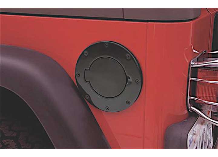 97-06 WRANGLER (TJ/LJ) GAS COVER - BILLET STYLE - GLOSS BLACK Smittybilt