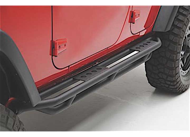 07-18 WRANGLER JK 4 DR SRC ROCK CRAWLER SIDE ARMOR; BLACK TEXTURED Smittybilt