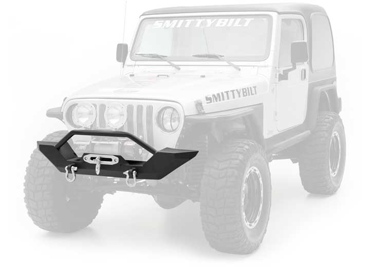 97-06 WRANGLER TJ/LJ XRC ROCK CRAWLER FRONT BUMPER W/GRILLE GUARD & D-RING MOUNTS; BLACK TEXTURED