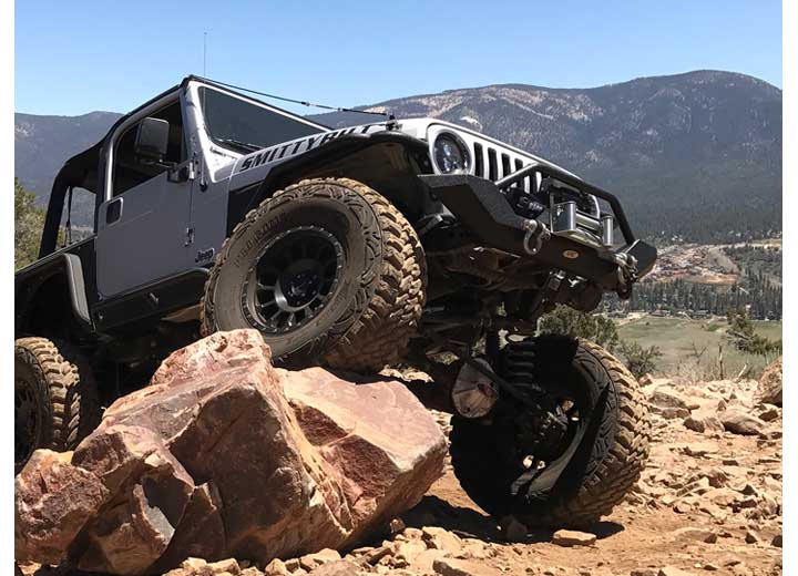 97-06 WRANGLER TJ/LJ XRC ROCK CRAWLER FRONT BUMPER W/GRILLE GUARD & D-RING MOUNTS; BLACK TEXTURED