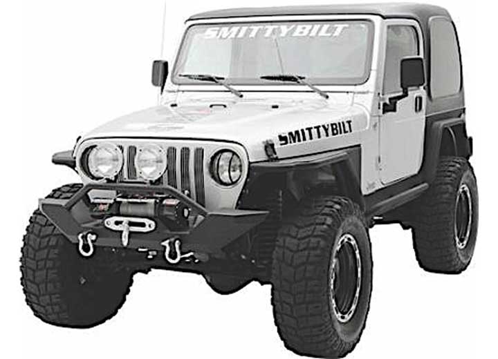 97-06 WRANGLER TJ/LJ XRC ROCK CRAWLER FRONT BUMPER W/GRILLE GUARD & D-RING MOUNTS; BLACK TEXTURED