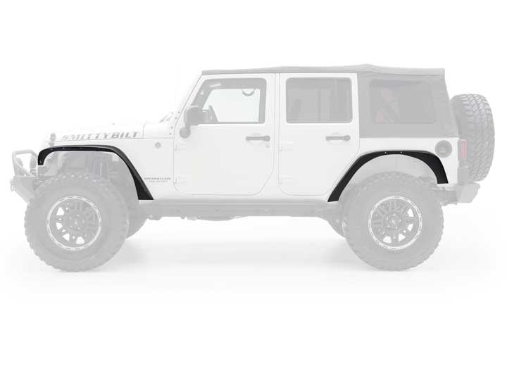 07-18 WRANGLER JK XRC 4IN FENDER FLARES; SET OF 4; BLACK TEXTURED Smittybilt